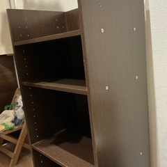 カラーボックス　ダークブラウン　木製の画像