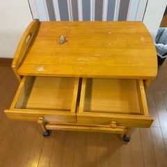 3段木製ワゴン　キッチンワゴン　コロ付き　の画像