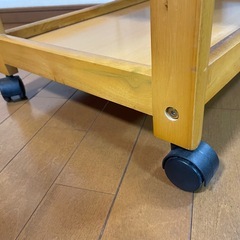 3段木製ワゴン　キッチンワゴン　コロ付き　の画像