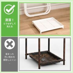 未使用 折りたたみ式 傘立て 業務用 18本収納 ホワイト スリム 着脱式水受け皿 錆びにくいの画像