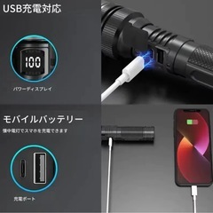 【抱き合わせ割引あり】新品未使用LED懐中電灯　スマホ充電も可②の画像