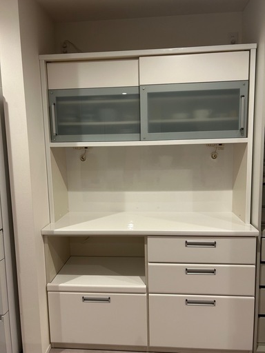 【お話中】松田家具　日本製　国産大川家具　高級　 カップボード　食器棚　25万円　ソフトクローズ　幅140cm