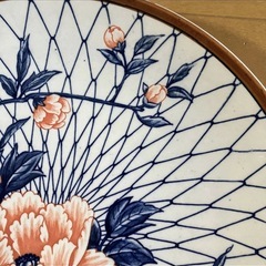 大皿　直径32cm 鳥　花　昭和レトロ　ヴィンテージ　古道具の画像