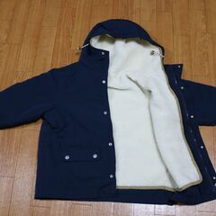 ★冬物 コート140cm★クラシカルエルフ 3WAYミドル丈無地ボアマウンテンパーカー(ライナー取外し可)★子供 女の子 ネイビー★上着 ダウン ジャンパー 防寒★の画像