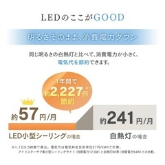 アイリスオーヤマ LED小型シーリングライト 保証書付きの画像