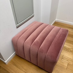 美品Francfranc（フランフラン） ラウンジチェア2脚＋オットマンセット（ピンク）の画像