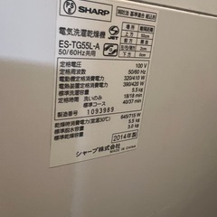 pさん　10日予定乾燥機能付き‼️(運搬費込)(即日、深夜OK)SHARP 2014年製 5.5kg シンプル‼️乾燥機能付き‼️‼️超レア✨超美品‼️ES-TG55L-Aの画像