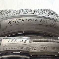 MICHELIN X-ICE SNOW SUV 275/45R22 22インチ スタッドレス 4本 21年製 レクサスLX ランクル等　(MTC011)クレジットカード QRコード決済可能の画像