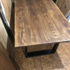 新品 無垢材を使ったヴィンテージ調ダイニングテーブル 180cm×84cm 近場配送無料の画像