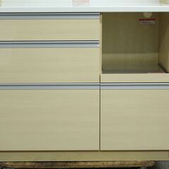 高橋木工 SUNNY ファリーナ 食器棚 キッチンボード 0119 100H 上台 0122 100W 下台 ナチュラル 25-E013Jの画像