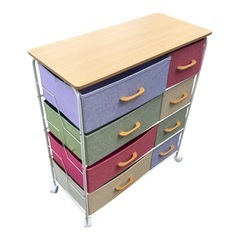 木製天板 収納ケース カラフルの画像