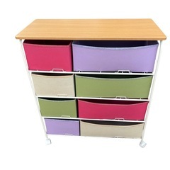 木製天板 収納ケース カラフルの画像