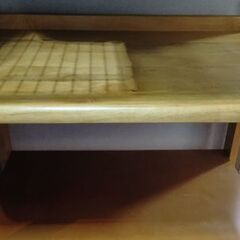 天然木 子供 コンパクト昇降 学習机 デスク ラック 棚の画像