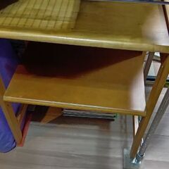 天然木 子供 コンパクト昇降 学習机 デスク ラック 棚の画像