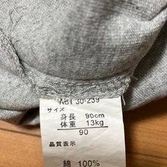 グレーの長袖Tシャツ ライオンプリント 90の画像