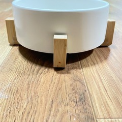 バンブー付き陶器ペット餌容器　2個セットの画像