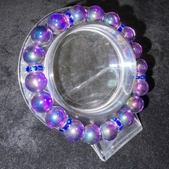 シンセティックアメジスト10mmブレスレット☪️17cmの画像