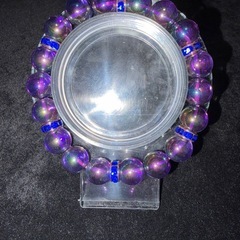 シンセティックアメジスト10mmブレスレット☪️17cmの画像