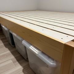 ベッドフレーム　ダブル+ダブルマットレスのセットの画像