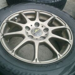 ブロンズ　スタッドレス　アルミ　タイヤ　4本セット　ブリザック　VR2　195/65/15　A-TECT　スタッドレスの画像