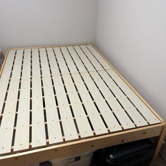 ベッドフレーム　ダブル+ダブルマットレスのセットの画像