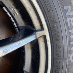 ［取引中］155/65R13 BRIDGESTONE NEWNO 4本セット シュナイダーのアルミホイール付き の画像