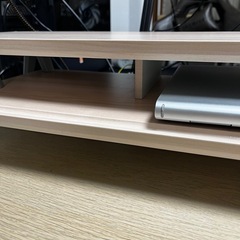 デスクシェルフ(ホワイトオーク×シルバー)の画像