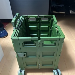 4輪 折りたたみ キャリーカート（45L／蓋付き／ストッパー付き）の画像