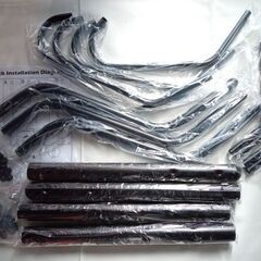 未使用 ポールハンガー ハンガーラック ブラック 北欧スタイル フック12個の画像