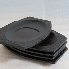 仙台伝統工芸・埋もれ木細工茶托の画像