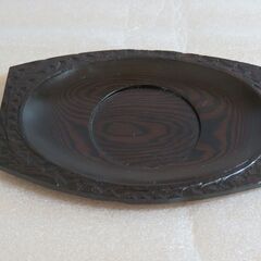 仙台伝統工芸・埋もれ木細工茶托の画像