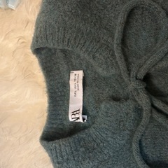 ZARA リボン　グリーン　緑　ニット　海外　韓国　インポートの画像