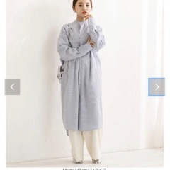 ストライプシャツワンピースの画像