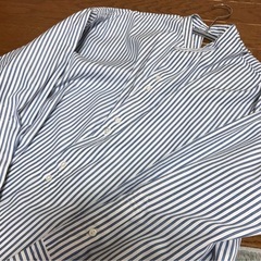 ストライプシャツワンピースの画像