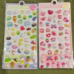 ぷくぷくシール 10枚セット 立体シール 3D ボンボンドロップシール 大容量の画像