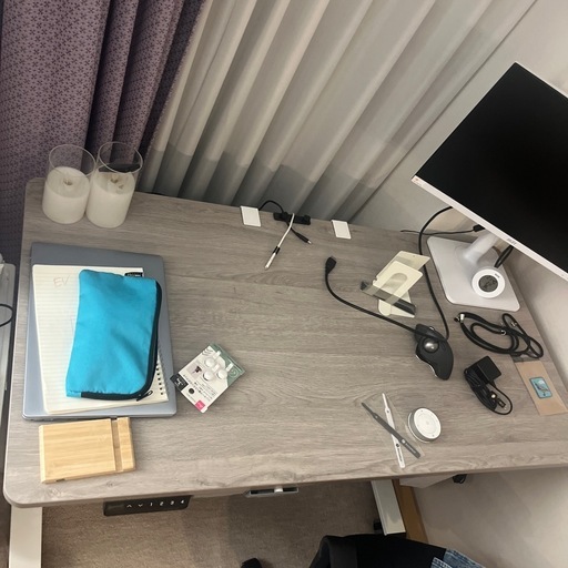 FLEXISPOT 電動昇降デスク EF1（120×60／ホワイトウッド天板＋白脚）｜25,000円から20%値下げ・引取限定  