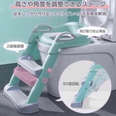 トイレトレーニング　ステップ付き子供用補助便座（グレー）の画像