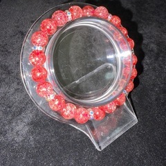 ブラッド爆裂水晶（クラッククォーツ）8mmブレスレット☪️16cmの画像