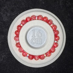 ブラッド爆裂水晶（クラッククォーツ）8mmブレスレット☪️16cmの画像