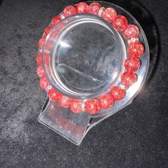 ブラッド爆裂水晶（クラッククォーツ）8mmブレスレット☪️16cmの画像