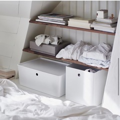 【美品】IKEAふた付き収納ボックスの画像