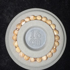 ブラウンマザーオブパール（真珠母貝）8mmブレスレット☪️16cmの画像