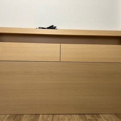 《中古》ニトリダブルベッドフレーム (グラン ST) ダブル ベッド ベッドフレーム すのこベッド コンセント付 LED照明の画像