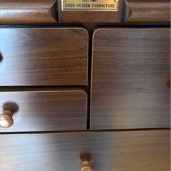 ブラウン木製タンス woody life GOOD DESIGNの画像