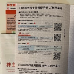 JAL 株主優待　国内線50%割引券、免税店割引券の画像