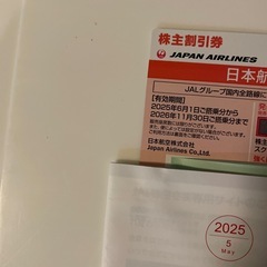 JAL 株主優待　国内線50%割引券、免税店割引券の画像