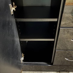 レンジ台 食器棚 収納 ブラックの画像