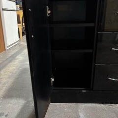 レンジ台 食器棚 収納 ブラックの画像