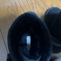 プティマイン　黒 リボン付き キッズブーツ16cmの画像