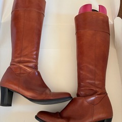 本革　明るい茶色ロングブーツの画像